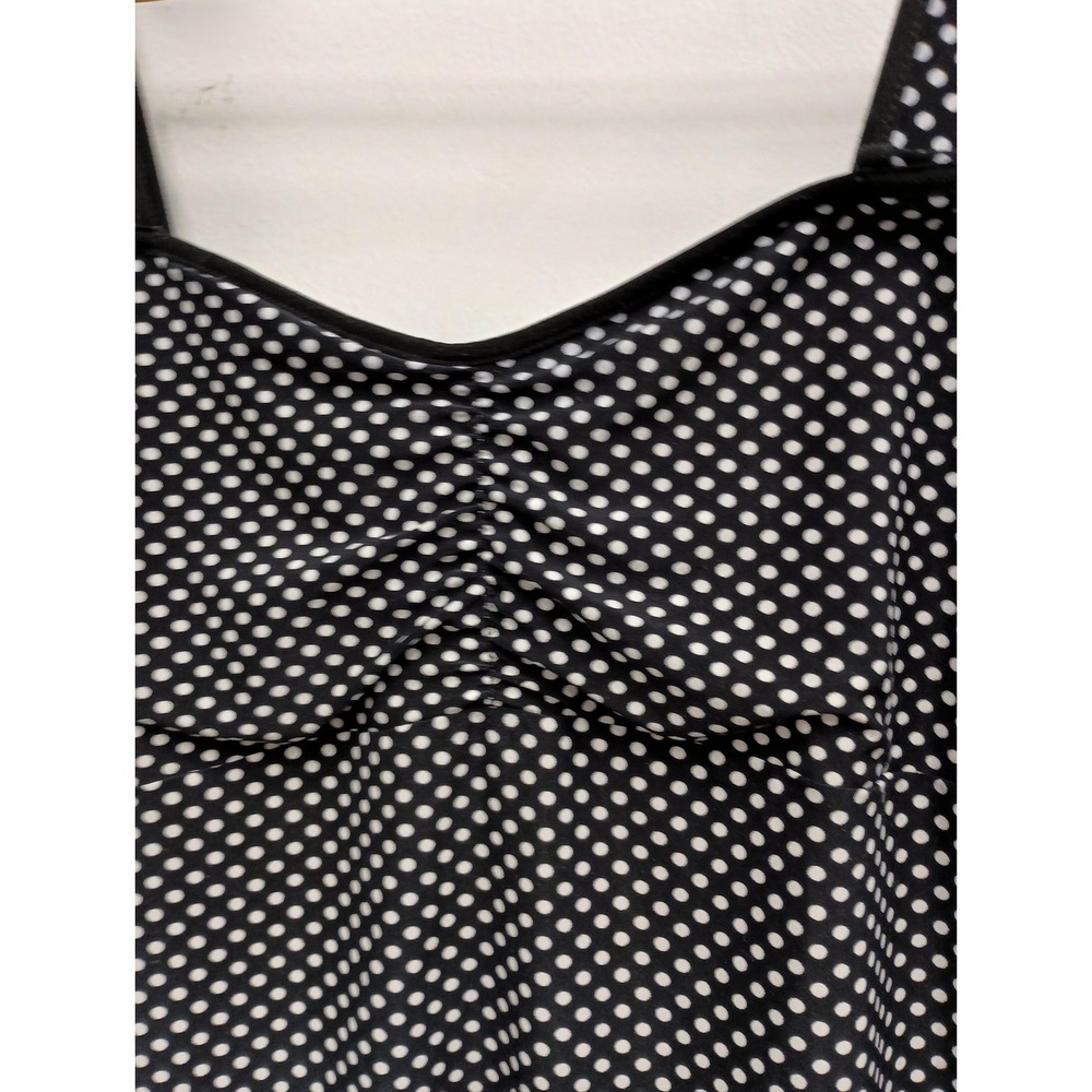The Limited VTG Y2K Babydoll Tank Top Womens Medium Black White Polka Dot Pin Up - Picture 3 of 12